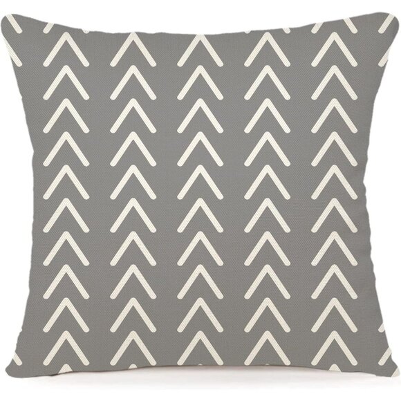Modern Gray Sofa Pillow Cover Decorative Home Outdoor Linen Fabric Set of 4 - Picture 5 of 8